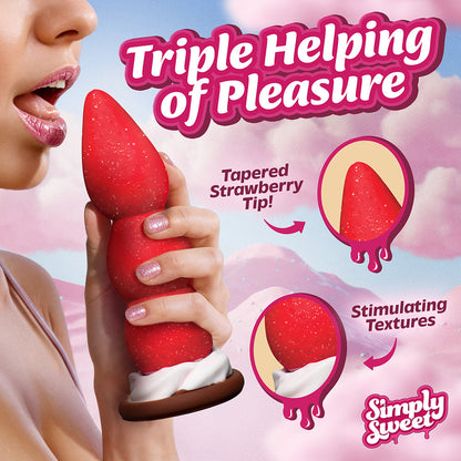 CURVE NOVELTIES - SIMPLY SWEET STRAWBERRY SWEET CREAM PREMIUM SILICONE DILDO