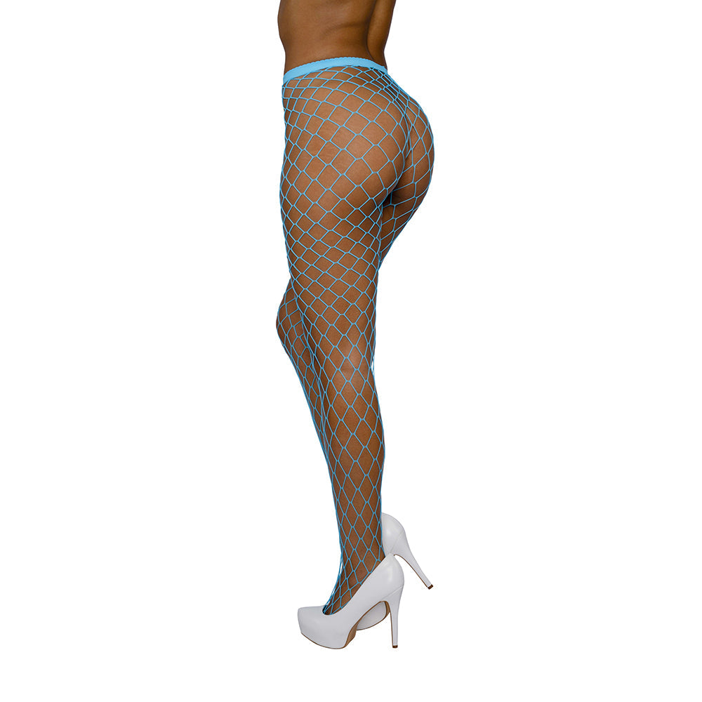 DREAMGIRL - HIGH WAIST FENCE NET PANTYHOSE NEON