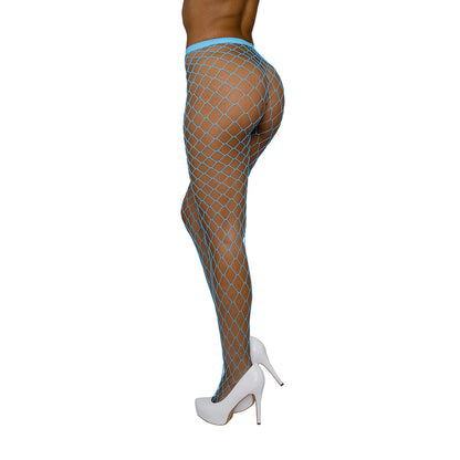 DREAMGIRL - HIGH WAIST FENCE NET PANTYHOSE NEON