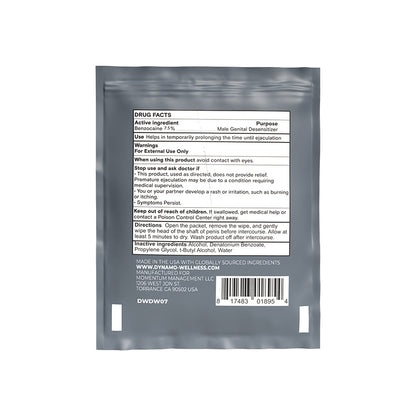 DYNAMO WELLNESS - MAXIMUM STRENGTH DELAY WIPE 7.5% - 6 PACK