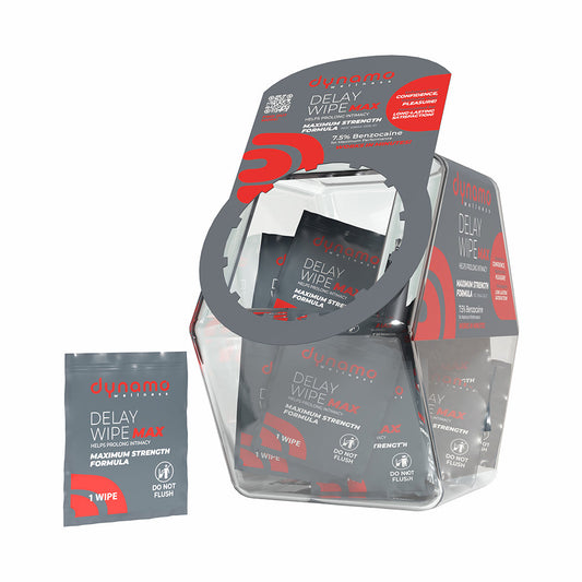 DYNAMO WELLNESS - MAXIMUM STRENGTH DELAY WIPE BOWL OF 144 7.5%