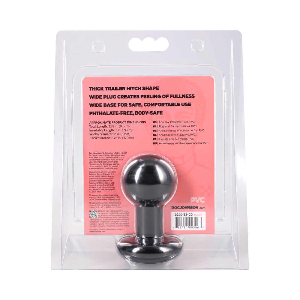 DOC JOHNSON - THE CLASSIC ROUND BUTT PLUG BLACK SMALL