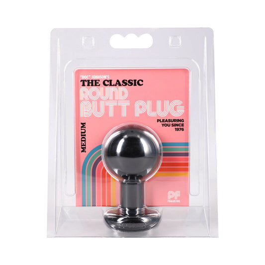 DOC JOHNSON - THE CLASSIC ROUND BUTT PLUG BLACK MEDIUM