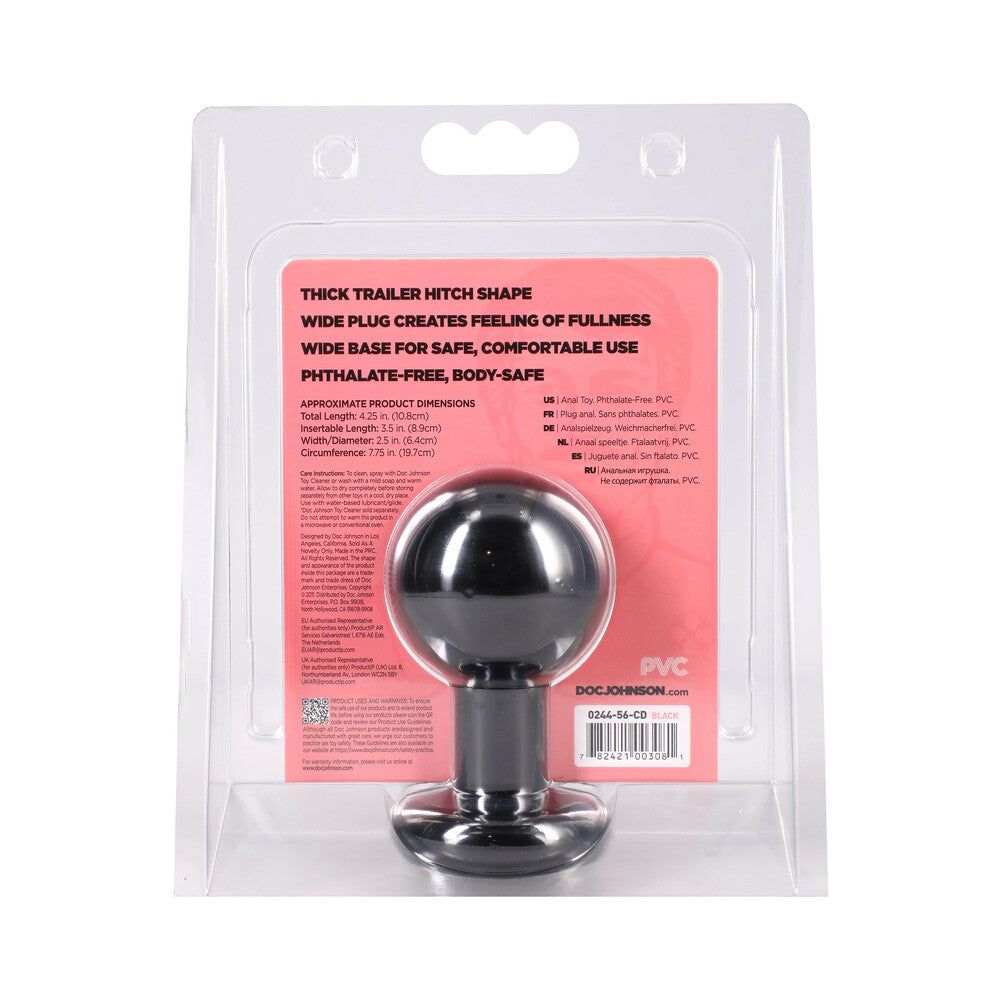 DOC JOHNSON - THE CLASSIC ROUND BUTT PLUG BLACK MEDIUM