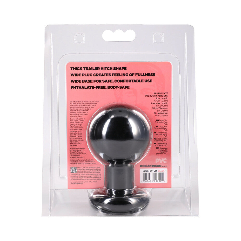 DOC JOHNSON - THE CLASSIC ROUND BUTT PLUG BLACK LARGE