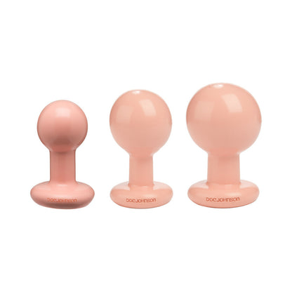 DOC JOHNSON - THE CLASSIC ROUND BUTT PLUG CREAM 3-PIECE SET