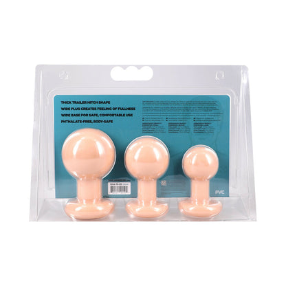 DOC JOHNSON - THE CLASSIC ROUND BUTT PLUG CREAM 3-PIECE SET