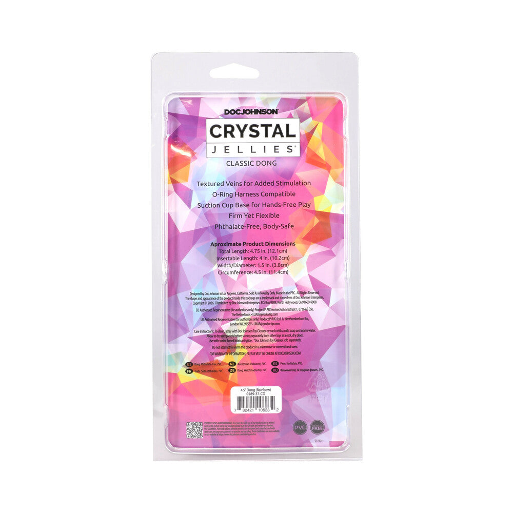 DOC JOHNSON - CRYSTAL JELLIES 4.5 IN. DONG RAINBOW