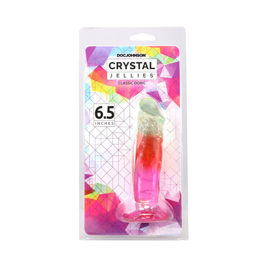 DOC JOHNSON - CRYSTAL JELLIES 6.5 IN. DONG RAINBOW