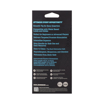 DOC JOHNSON - OPTIMALE SMOOTH SILICONE P-MASSAGER BLACK