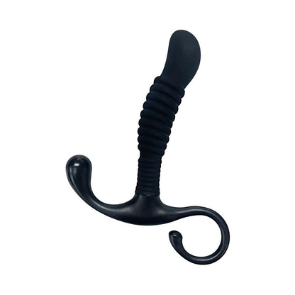 DOC JOHNSON - OPTIMALE RIBBED SILICONE P-MASSAGER BLACK