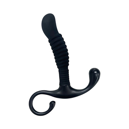 DOC JOHNSON - OPTIMALE RIBBED SILICONE P-MASSAGER BLACK