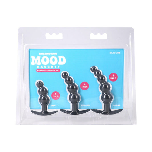 DOC JOHNSON - MOOD NAUGHTY BEADED TRAINER SET BLACK