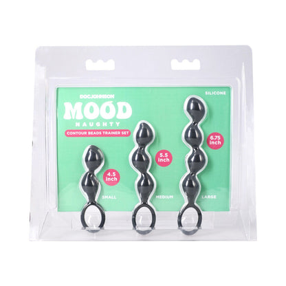 DOC JOHNSON - MOOD NAUGHTY CONTOUR BEADS TRAINER SET BLACK