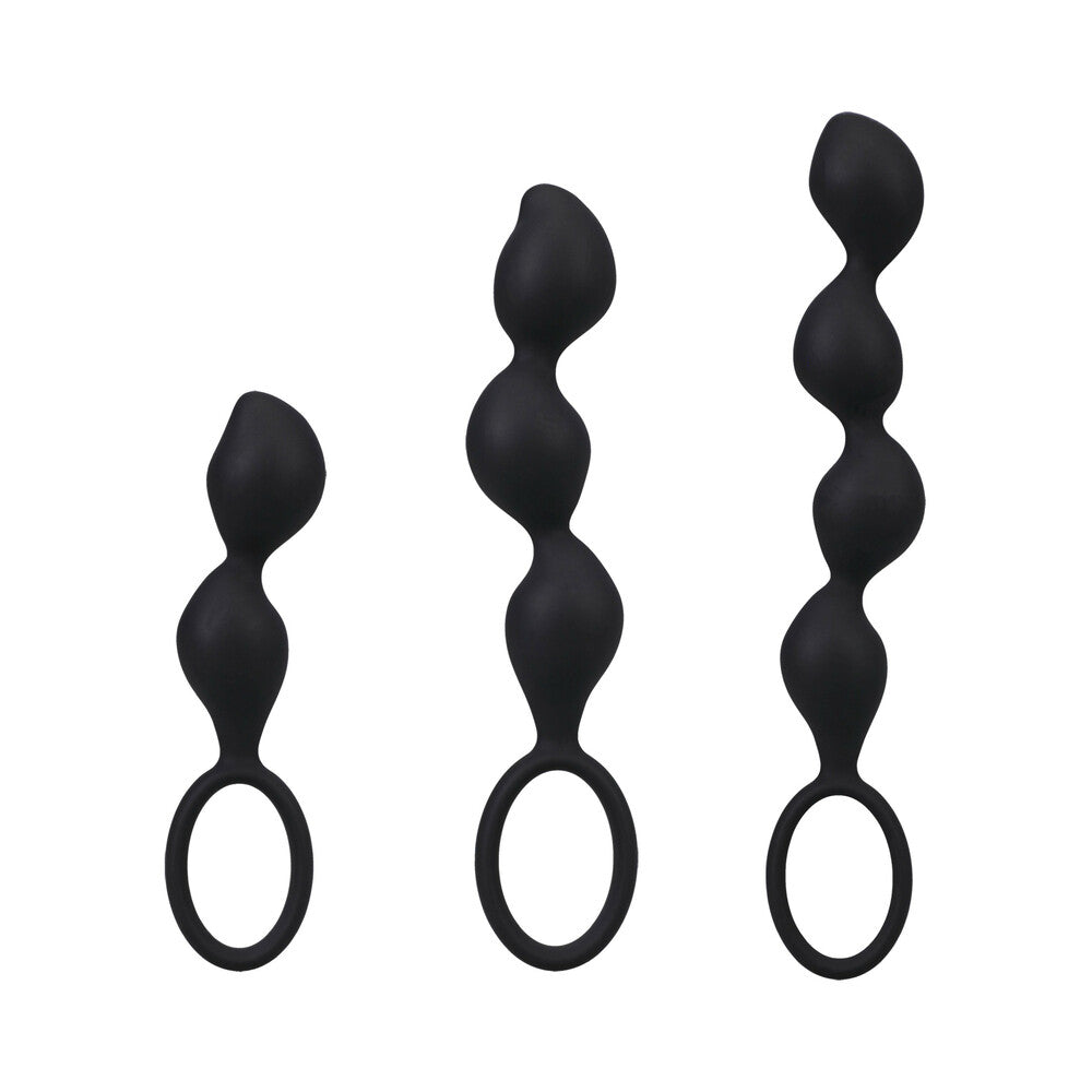DOC JOHNSON - MOOD NAUGHTY CONTOUR BEADS TRAINER SET BLACK