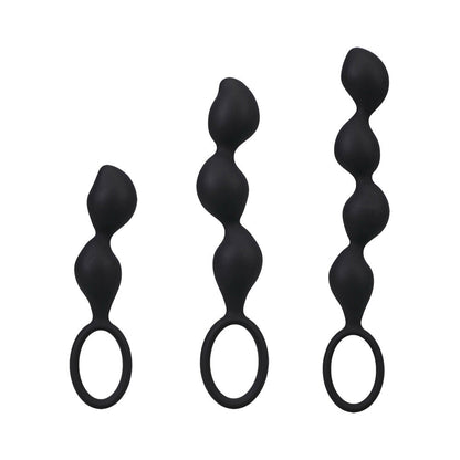 DOC JOHNSON - MOOD NAUGHTY CONTOUR BEADS TRAINER SET BLACK
