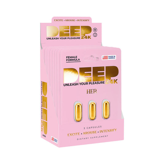 DOC JOHNSON - DEEP HER 24K CAPSULES 3/CARD 8-PACK DISPLAY