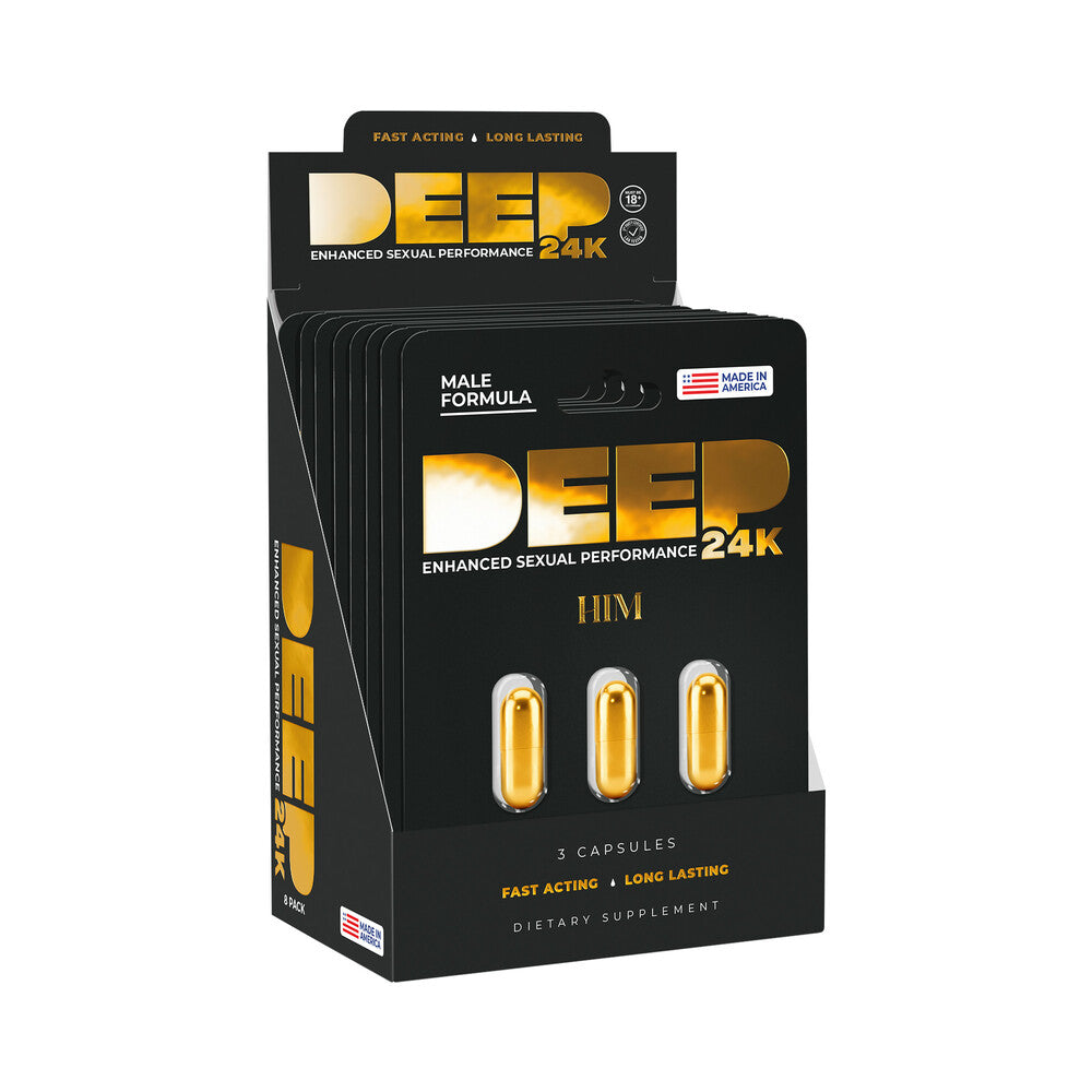 DOC JOHNSON - DEEP HIM 24K CAPSULES 3/CARD 8-PACK DISPLAY