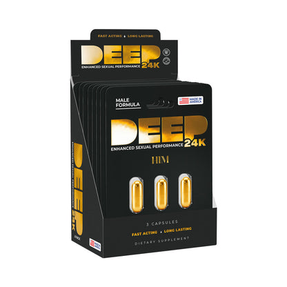 DOC JOHNSON - DEEP HIM 24K CAPSULES 3/CARD 8-PACK DISPLAY
