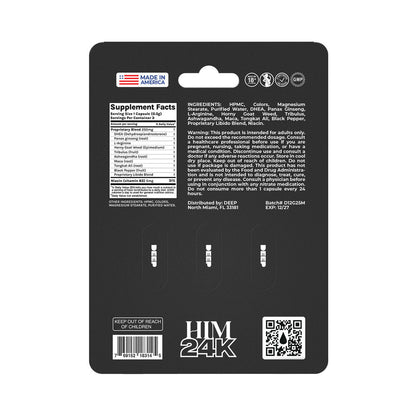 DOC JOHNSON - DEEP HIM 24K CAPSULES 3/CARD 8-PACK DISPLAY