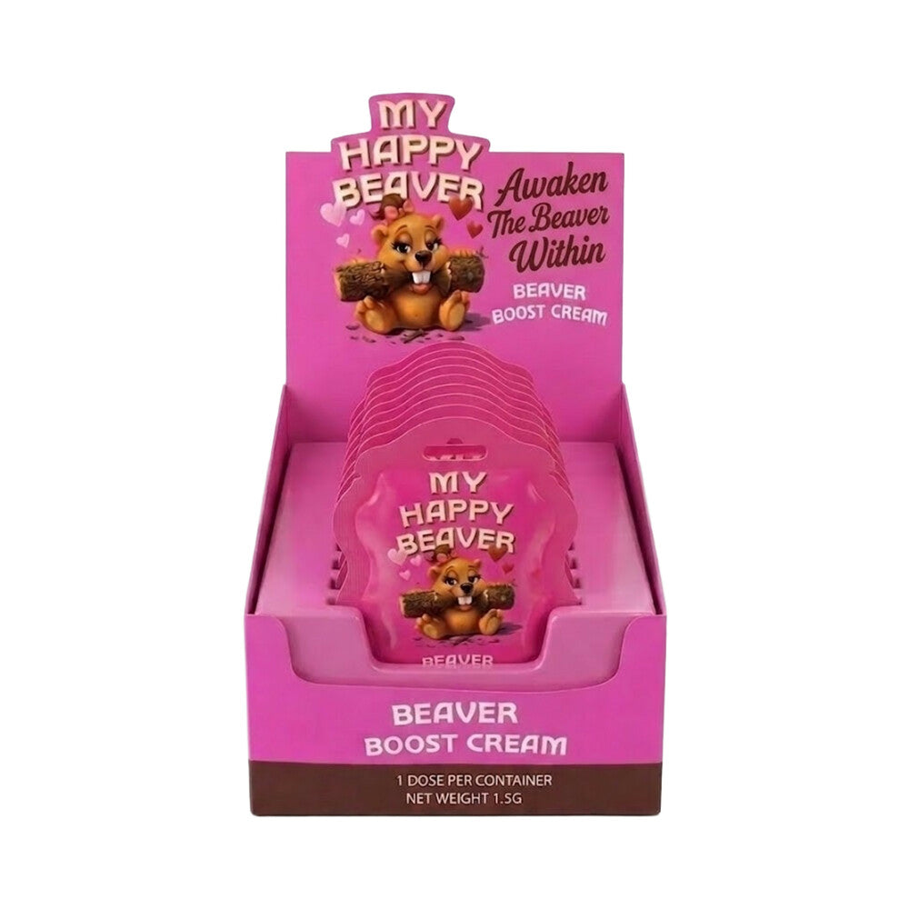 DOC JOHNSON - MY HAPPY BEAVER - BEAVER BOOST CREAM 1.5G SACHET 12-PACK DISPLAY