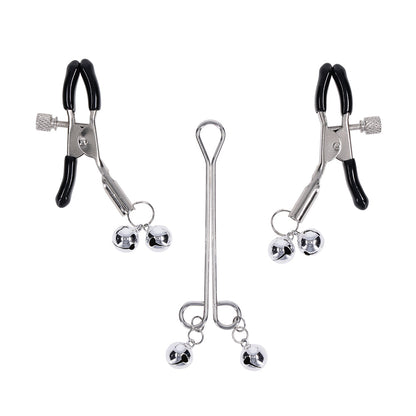 SPORTSHEETS - SEX & MISCHIEF SHADOW BELL NIPPLE AND CLIT JEWELRY
