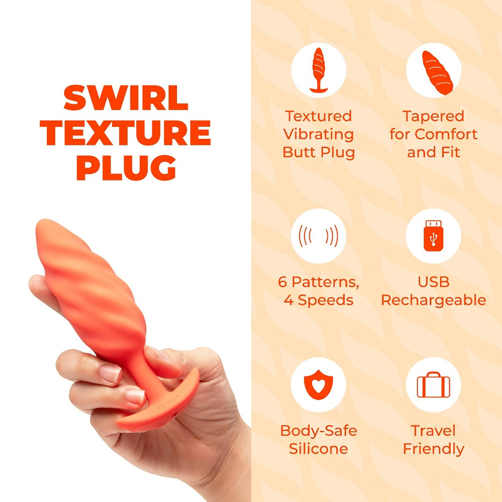 B-VIBE - SWIRL TEXTURE PLUG ORANGE