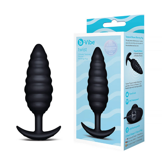 B-VIBE - TWIST TEXTURE PLUG BLACK