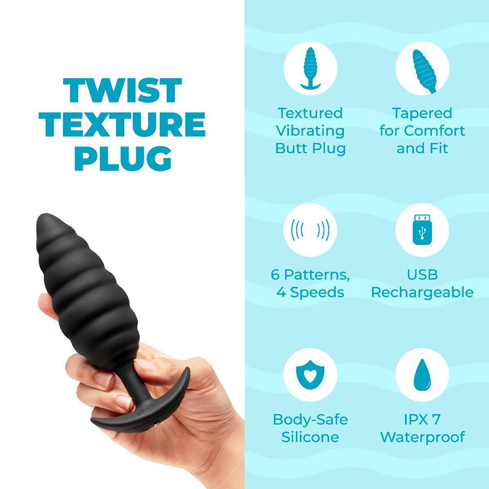 B-VIBE - TWIST TEXTURE PLUG BLACK
