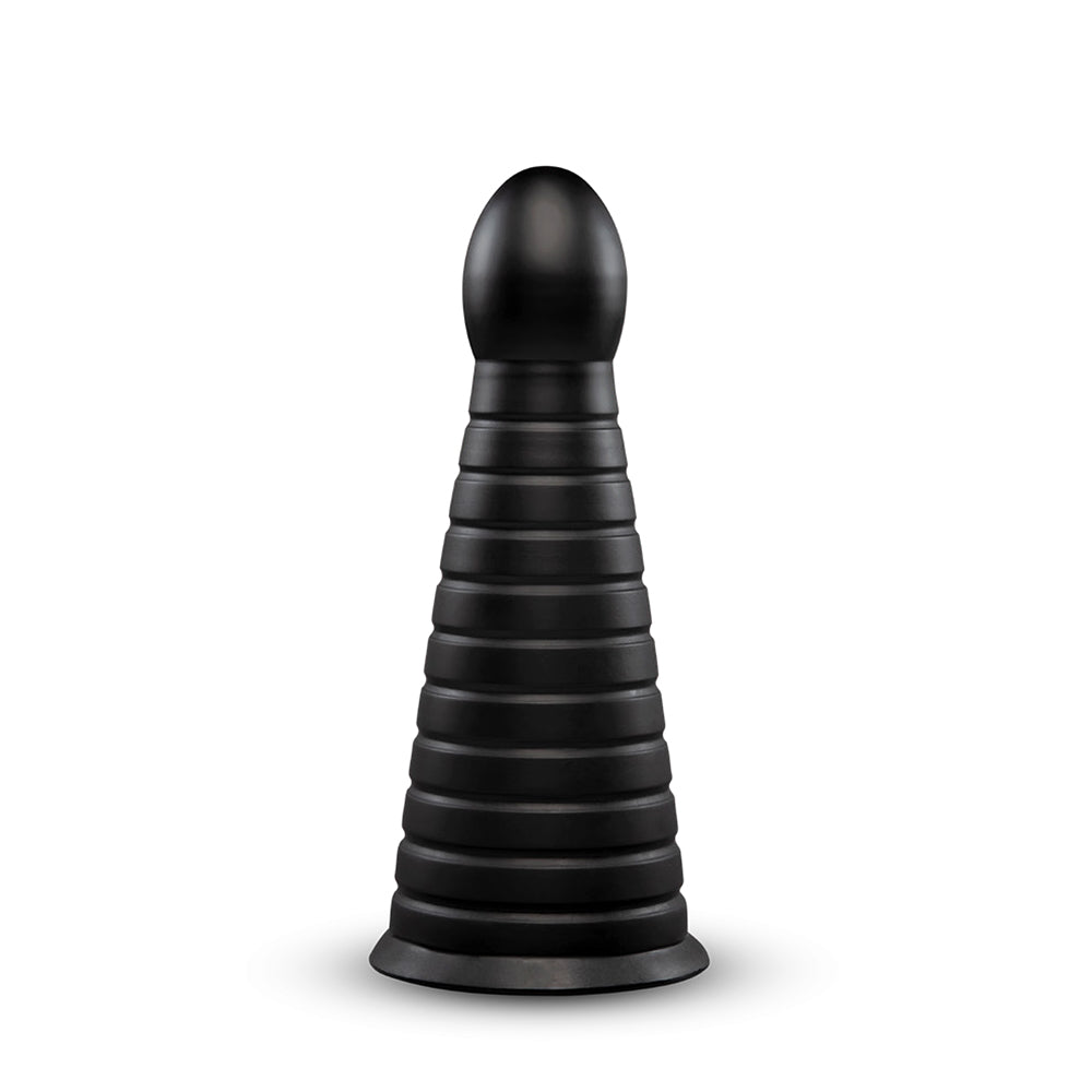 B-VIBE - CONE 10 IN. TAPERED & RIBBED DILDO WITH SUCTION CUP