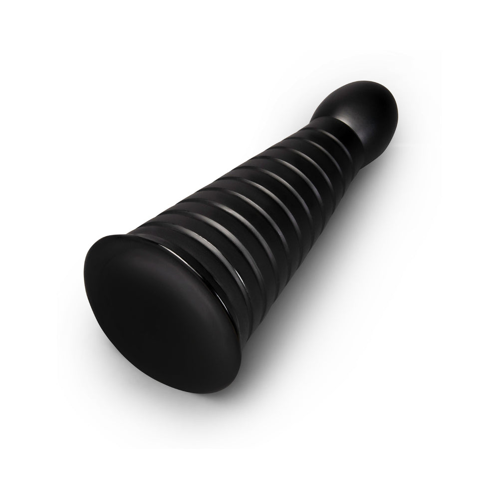 B-VIBE - CONE 10 IN. TAPERED & RIBBED DILDO WITH SUCTION CUP