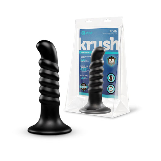 B-VIBE - KRUSH 9.5 IN. CURVED & RIBBED DILDO WITH SUCTION CUP
