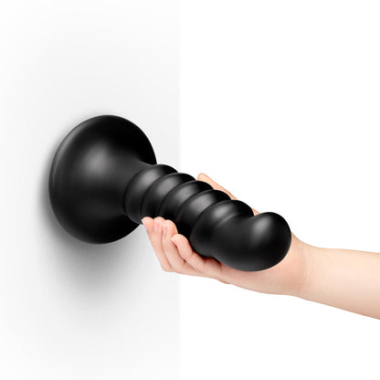 B-VIBE - KRUSH 9.5 IN. CURVED & RIBBED DILDO WITH SUCTION CUP