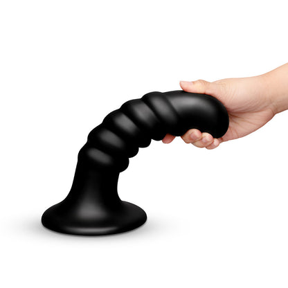 B-VIBE - KRUSH 9.5 IN. CURVED & RIBBED DILDO WITH SUCTION CUP