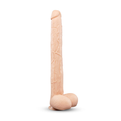 B-VIBE - BONE 17 IN. DEEP-INSERT DILDO WITH REALISTIC BALLS AND SUCTION CUP