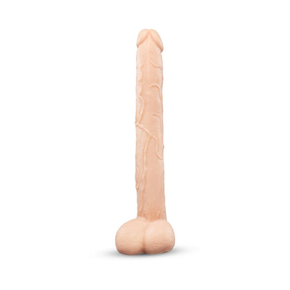 B-VIBE - BONE 17 IN. DEEP-INSERT DILDO WITH REALISTIC BALLS AND SUCTION CUP