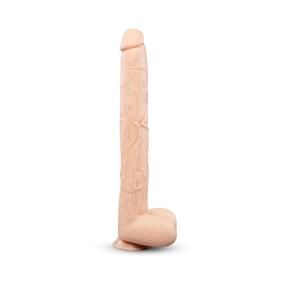 B-VIBE - BONE 17 IN. DEEP-INSERT DILDO WITH REALISTIC BALLS AND SUCTION CUP