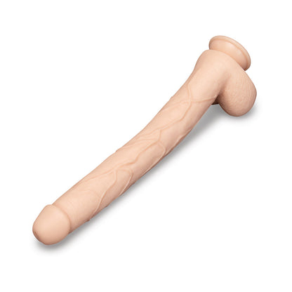 B-VIBE - BONE 17 IN. DEEP-INSERT DILDO WITH REALISTIC BALLS AND SUCTION CUP