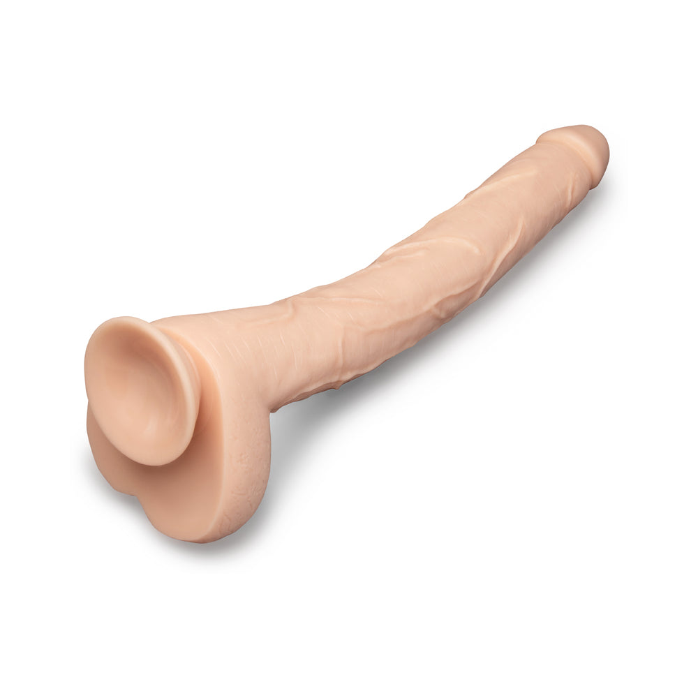 B-VIBE - BONE 17 IN. DEEP-INSERT DILDO WITH REALISTIC BALLS AND SUCTION CUP