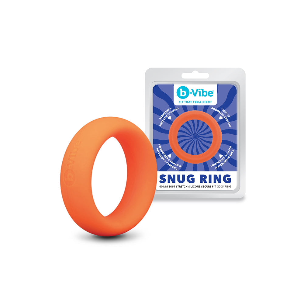 B-VIBE - SNUG RING 40MM SNUG FIT SILICONE C-RING ORANGE