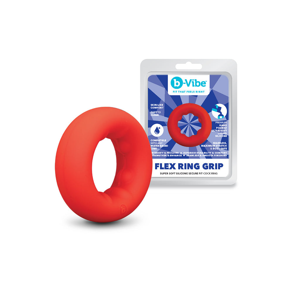 B-VIBE - FLEX RING GRIP ULTRA SOFT SILICONE C-RING RED