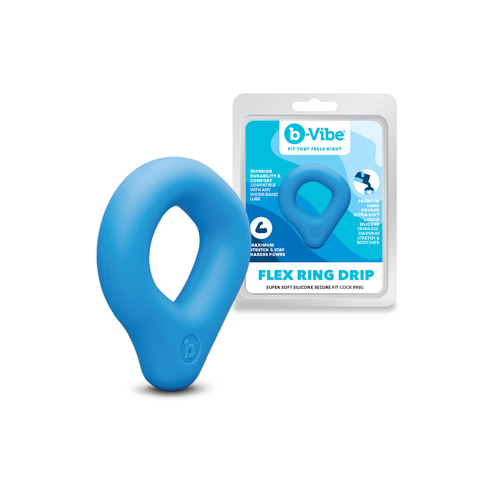 B-VIBE - FLEX RING DRIP SILICONE C-RING BLUE