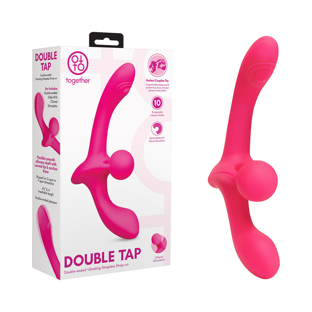 TOGETHER TOY - DOUBLE TAP DOUBLE-ENDED VIBRATING STRAPLESS STRAP-ON