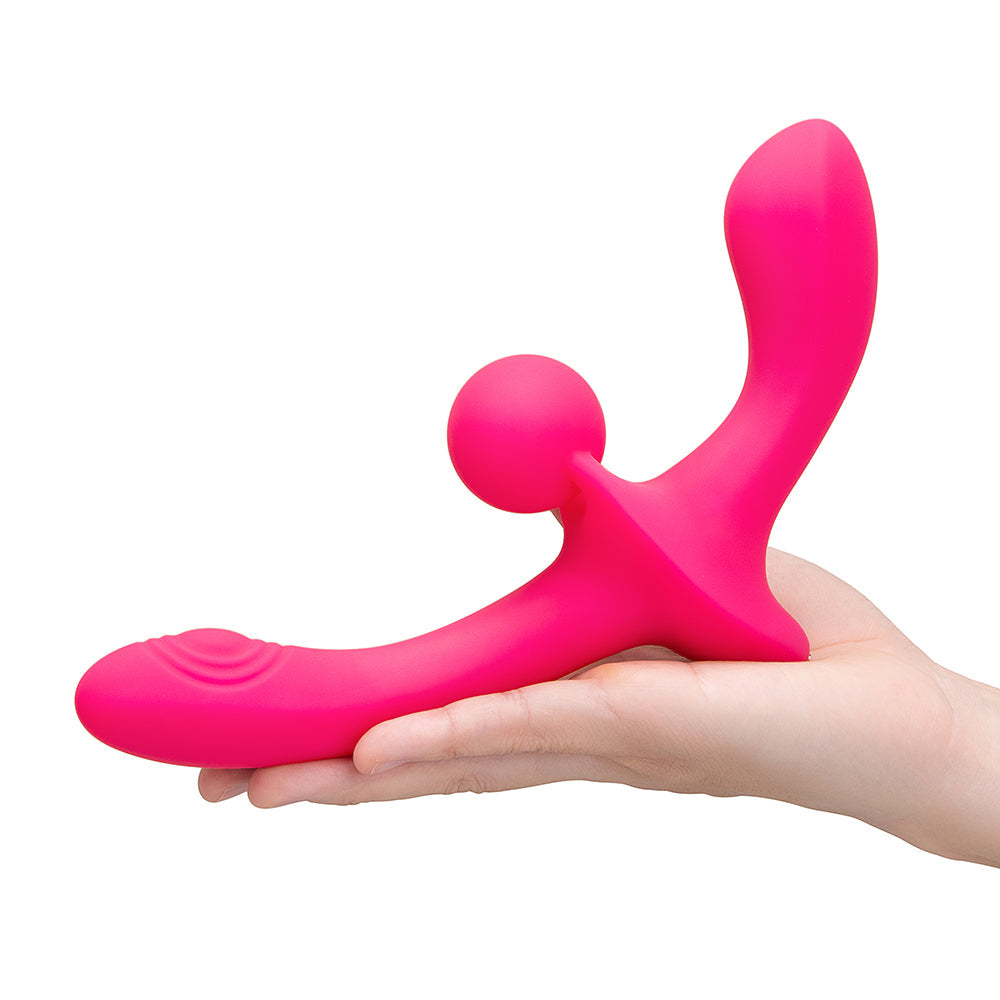 TOGETHER TOY - DOUBLE TAP DOUBLE-ENDED VIBRATING STRAPLESS STRAP-ON