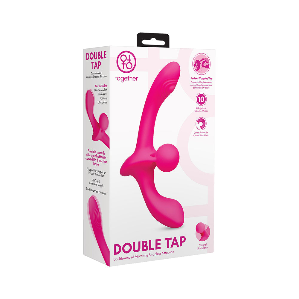TOGETHER TOY - DOUBLE TAP DOUBLE-ENDED VIBRATING STRAPLESS STRAP-ON