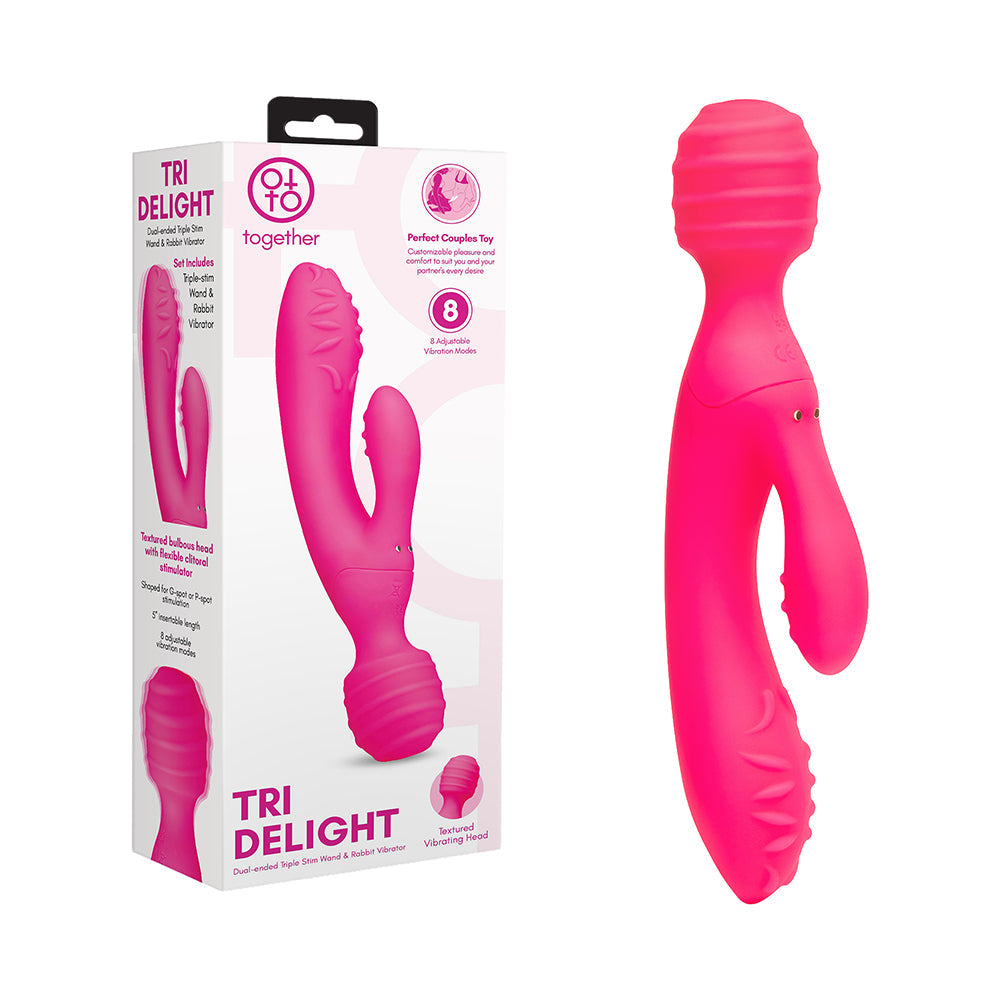 TOGETHER TOY - TRI DELIGHT DUAL-ENDED TRIPLE STIM WAND & RABBIT VIBRATOR