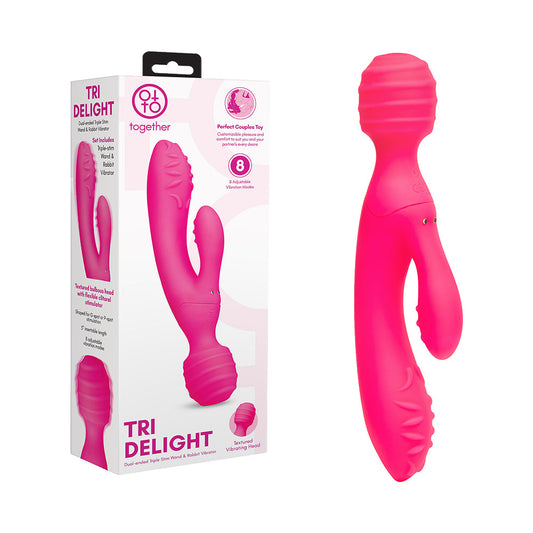 TOGETHER TOY - TRI DELIGHT DUAL-ENDED TRIPLE STIM WAND & RABBIT VIBRATOR