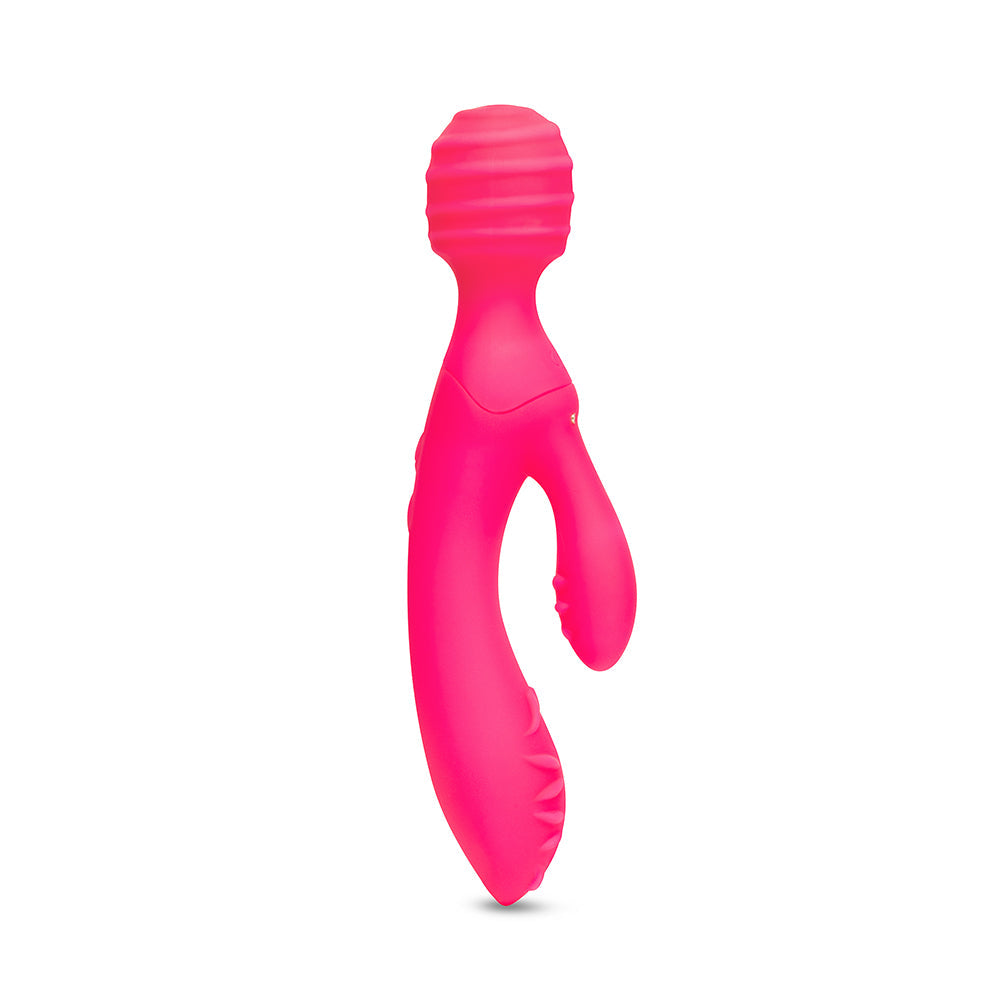 TOGETHER TOY - TRI DELIGHT DUAL-ENDED TRIPLE STIM WAND & RABBIT VIBRATOR