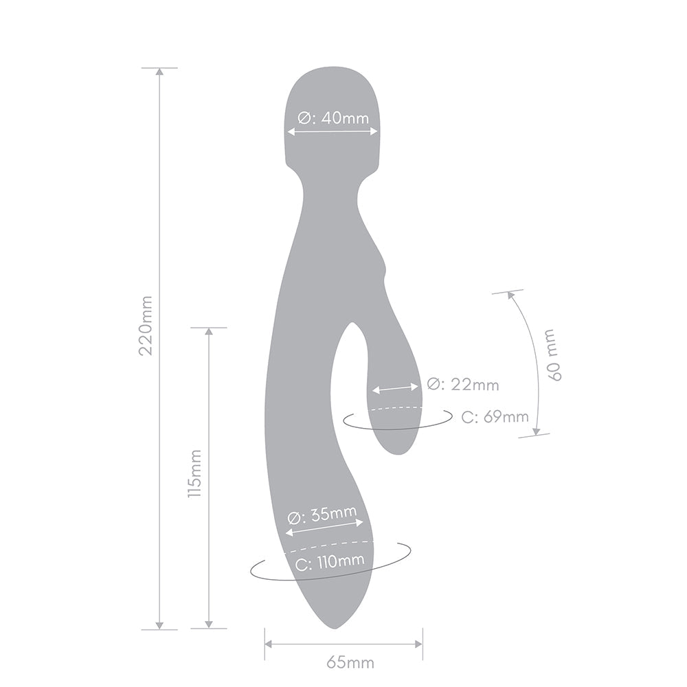 TOGETHER TOY - TRI DELIGHT DUAL-ENDED TRIPLE STIM WAND & RABBIT VIBRATOR