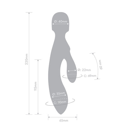 TOGETHER TOY - TRI DELIGHT DUAL-ENDED TRIPLE STIM WAND & RABBIT VIBRATOR